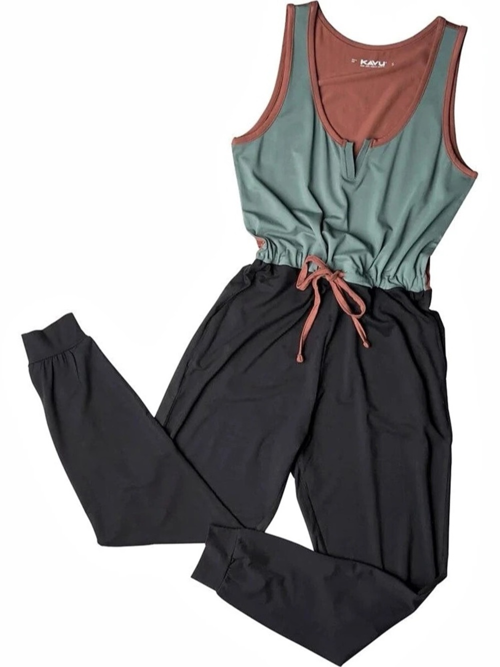 KAVU Jammin Jumper Women 
Colorblock Jumpsuit Size Small